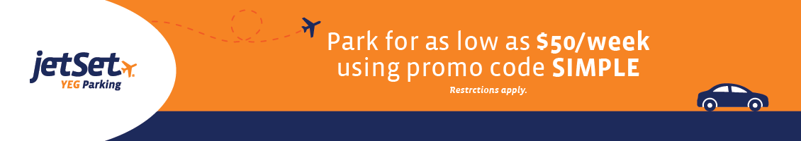 Advertisement banner for jetset parking, promoting a discount.
